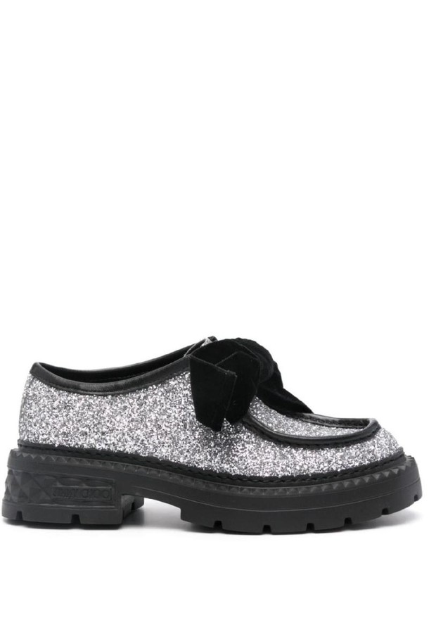 JIMMY CHOO - 코트 - 지미추 여성 로퍼 MARLOW GLITTERED LOAFERS NB30