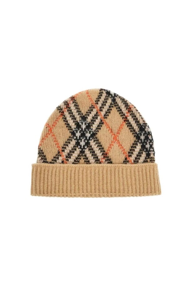 BURBERRY - 모자 - 버버리 남성 모자 eredcashmere checkered beanie NB02