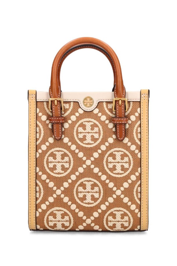 TORY BURCH - 토트백 - 토리버치 여성 탑핸들백 Mini T monogram canvas top handle bag NB01