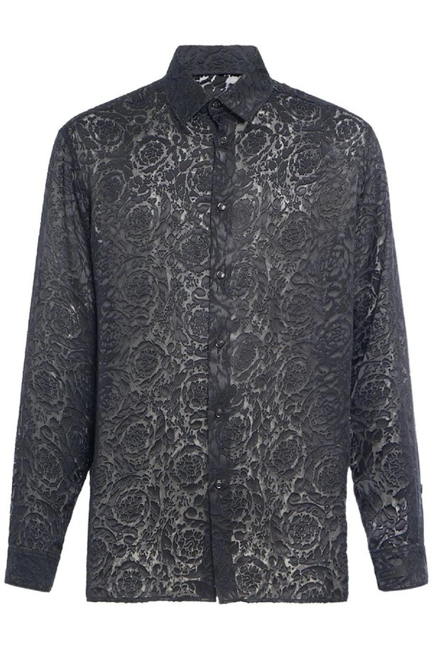 VERSACE - 긴팔셔츠 - 베르사체 남성 셔츠 Barocco printed viscose   silk shirt NB01