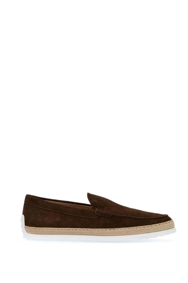 TOD'S - 드레스화 - 토즈 남성 로퍼 suede slip on with rafia insert NB02