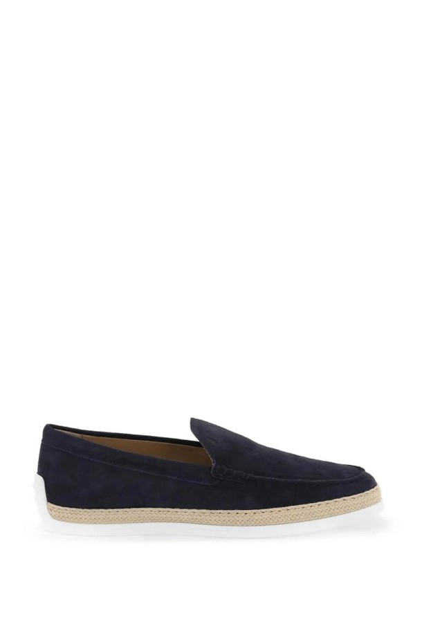 TOD'S - 드레스화 - 토즈 남성 로퍼 suede slip on with rafia insert NB02