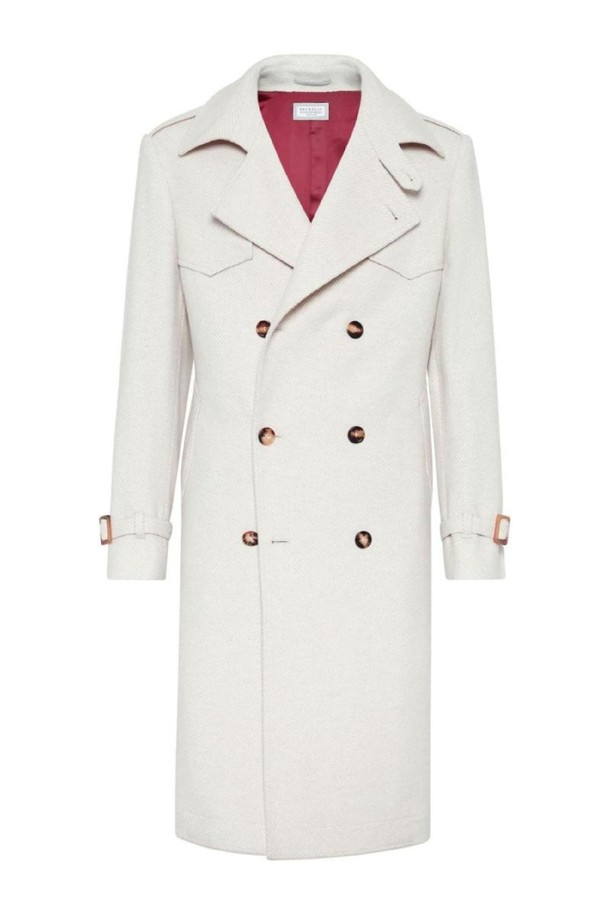 BRUNELLO CUCINELLI - 코트 - 브루넬로 쿠치넬리 남성 코트 CASHMERE AND WOOL TRENCH COAT NB30