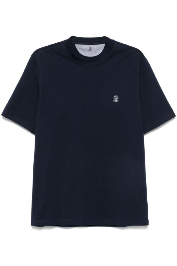 BRUNELLO CUCINELLI - 반팔티셔츠 - 브루넬로 쿠치넬리 남성 티셔츠 LOGO COTTON T SHIRT NB30