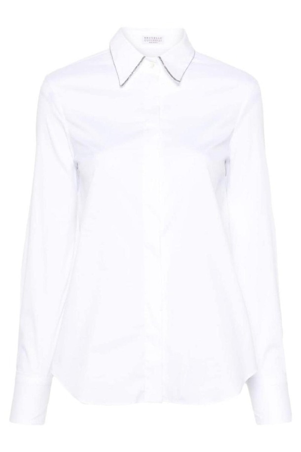 BRUNELLO CUCINELLI - 셔츠 - 브루넬로 쿠치넬리 여성 셔츠 블라우스 COTTON POPLIN STRETCH SHIRT NB30