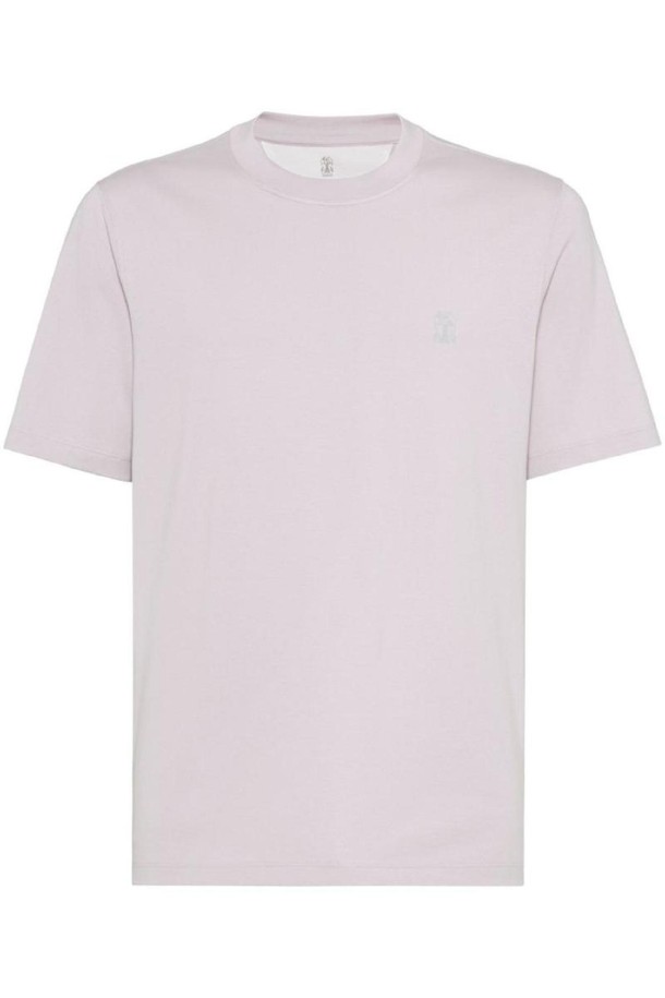 BRUNELLO CUCINELLI - 반팔티셔츠 - 브루넬로 쿠치넬리 남성 티셔츠 LOGO COTTON T SHIRT NB30