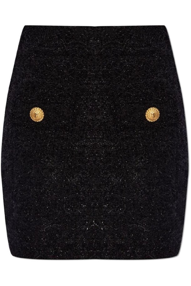 BALMAIN - 미디스커트 - 발망 여성 스커트 BUTTONED TWEED SKIRT NB30