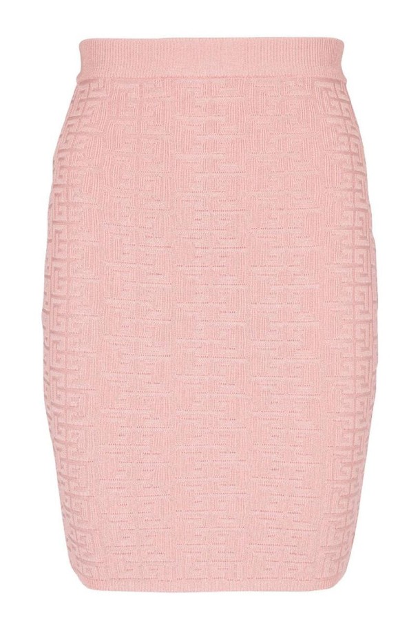 BALMAIN - 미디스커트 - 발망 여성 스커트 MONOGRAM GLITTER MIDI SKIRT NB30