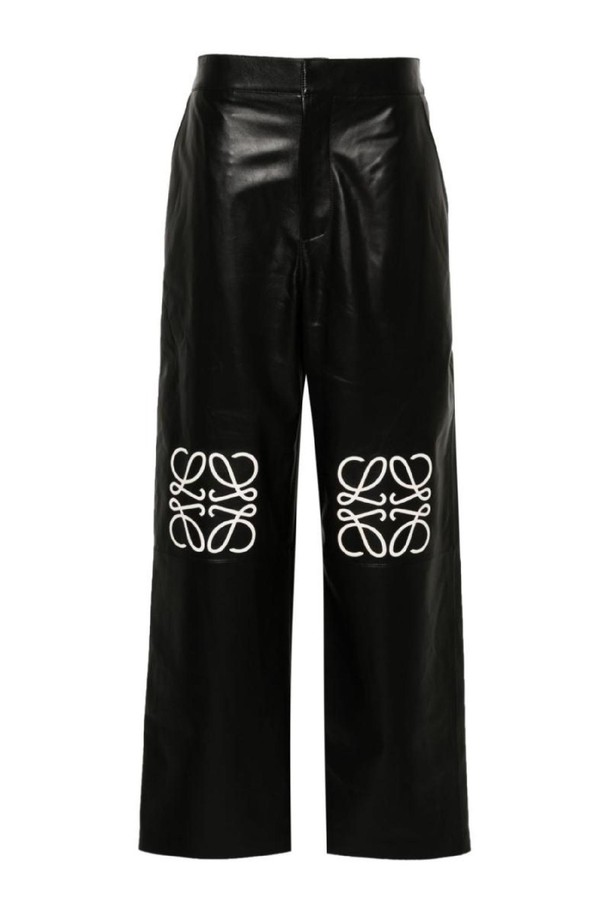 LOEWE - 롱/미디팬츠 - 로에베 여성 바지 ANAGRAM BAGGY LEATHER TROUSERS NB30