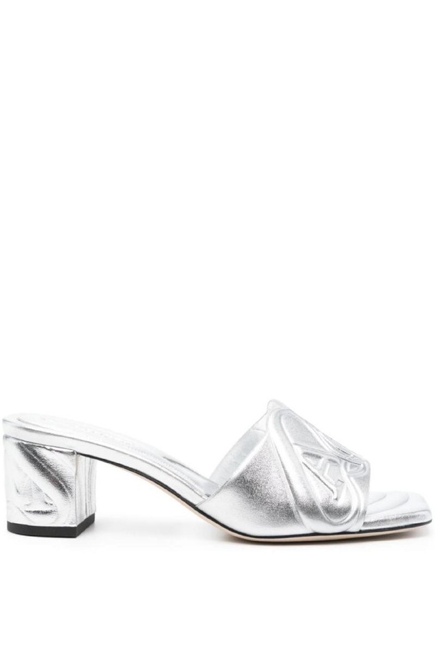 Alexander McQueen - 샌들 - 알렉산더 맥퀸 여성 샌들 METALLIC LEATHER HEEL SANDALS NB30