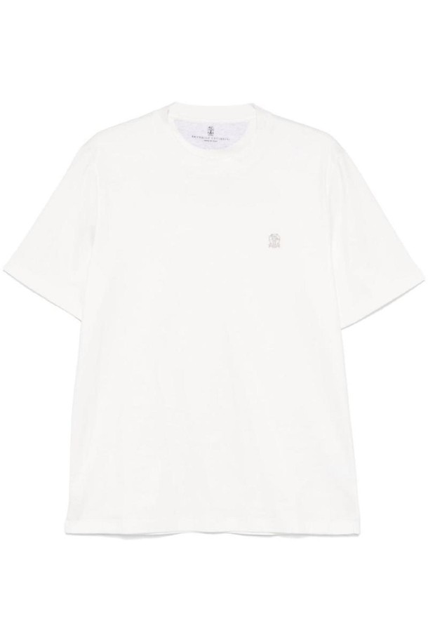 BRUNELLO CUCINELLI - 반팔티셔츠 - 브루넬로 쿠치넬리 남성 티셔츠 LOGO COTTON T SHIRT NB30