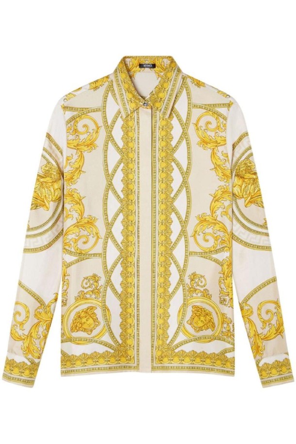 VERSACE - 셔츠 - 베르사체 여성 셔츠 블라우스 BAROCCO PRINT SILK SHIRT NB30