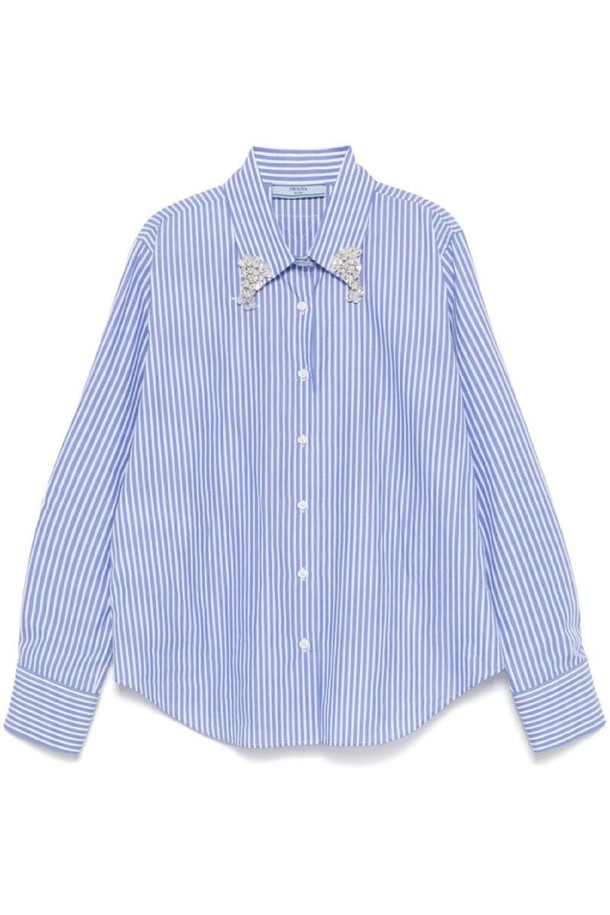 PRADA - 셔츠 - 프라다 여성 셔츠 블라우스 STRIPED COTTON SHIRT NB30