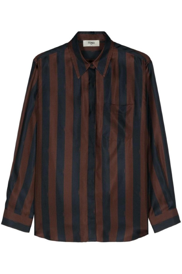 FENDI - 셔츠 - 펜디 여성 셔츠 블라우스 STRIPED SILK SHIRT NB30