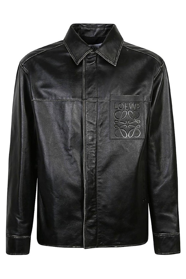 LOEWE - 블루종/점퍼 - 로에베 남성 레더 자켓 ANAGRAM LEATHER JACKET NB30