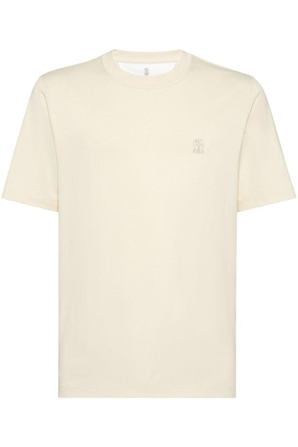 BRUNELLO CUCINELLI - 반팔티셔츠 - 브루넬로 쿠치넬리 남성 티셔츠 LOGO COTTON T SHIRT NB30