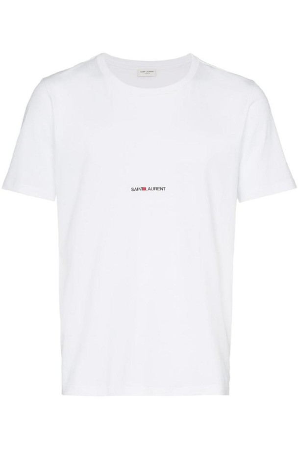 SAINT LAURENT - 반팔티셔츠 - 생로랑 남성 티셔츠 LOGO COTTON T SHIRT NB30