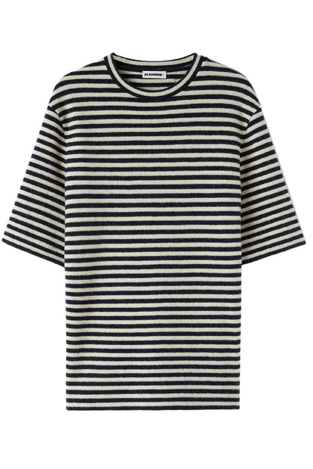 JIL SANDER - 반팔티셔츠 - 질샌더 남성 티셔츠 WOOL STRIPED T SHIRT NB30