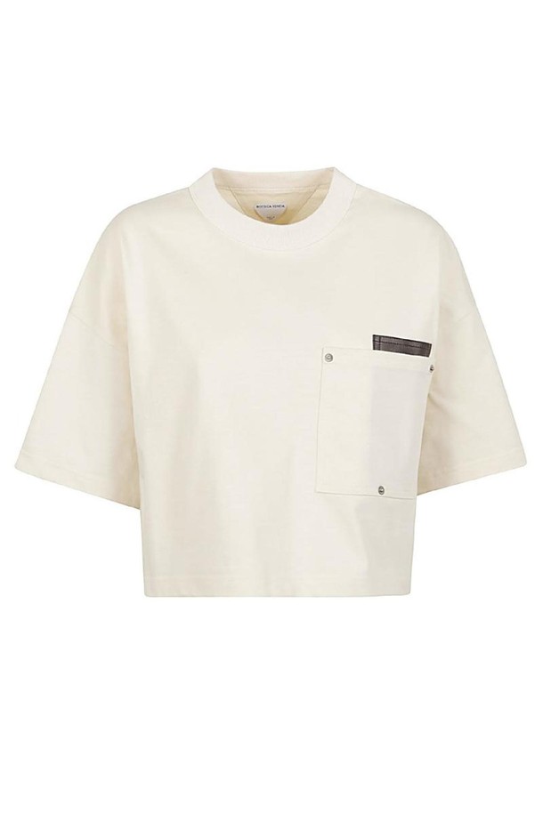 Bottega Veneta - 반소매 티셔츠 - 보테가 베네타 여성 티셔츠 COTTON T SHIRT NB30