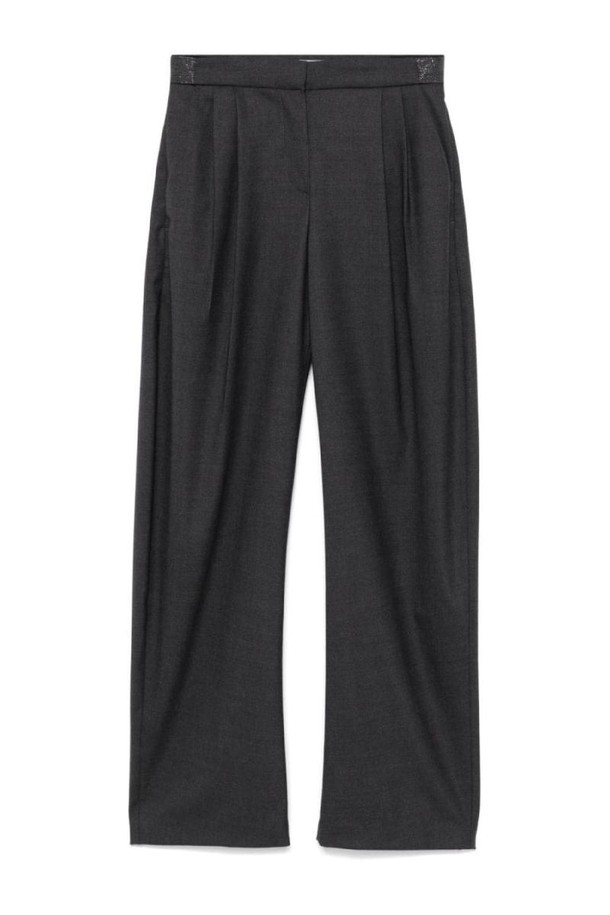 BRUNELLO CUCINELLI - 롱/미디팬츠 - 브루넬로 쿠치넬리 여성 바지 WOOL WIDE LEG TROUSERS NB30