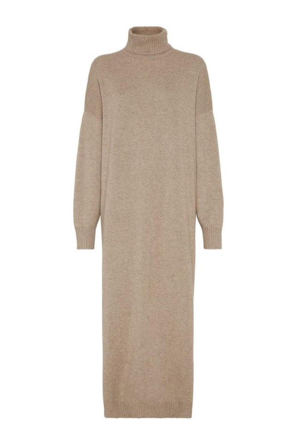 BRUNELLO CUCINELLI - 긴소매 원피스 - 브루넬로 쿠치넬리 여성 원피스 CASHMERE DRESS WITH PRECIOUS DETAILS NB30