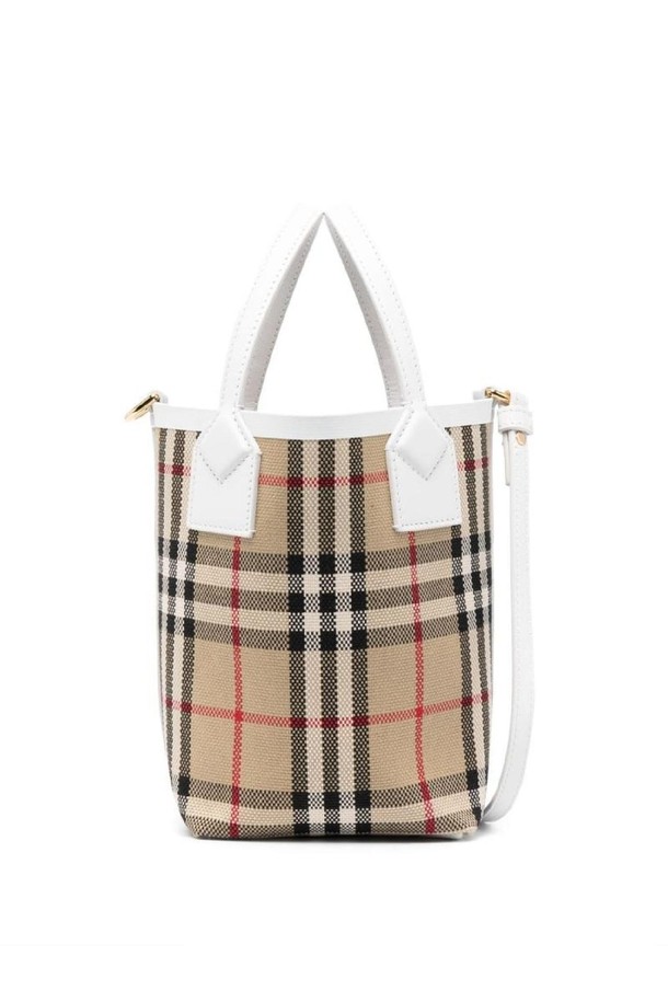 BURBERRY - 숄더백 - 버버리 여성 버킷백 CHECK MOTIF MINI BUCKET BAG NB30