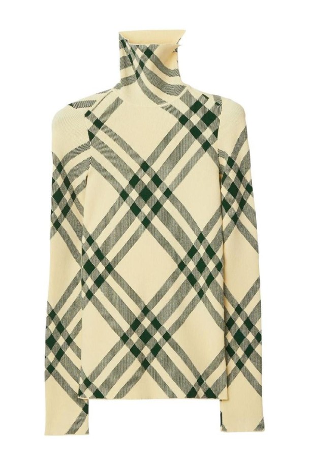 BURBERRY - 스웨터 - 버버리 여성 스웨터 CHECK TURTLE NECK SWEATER NB30