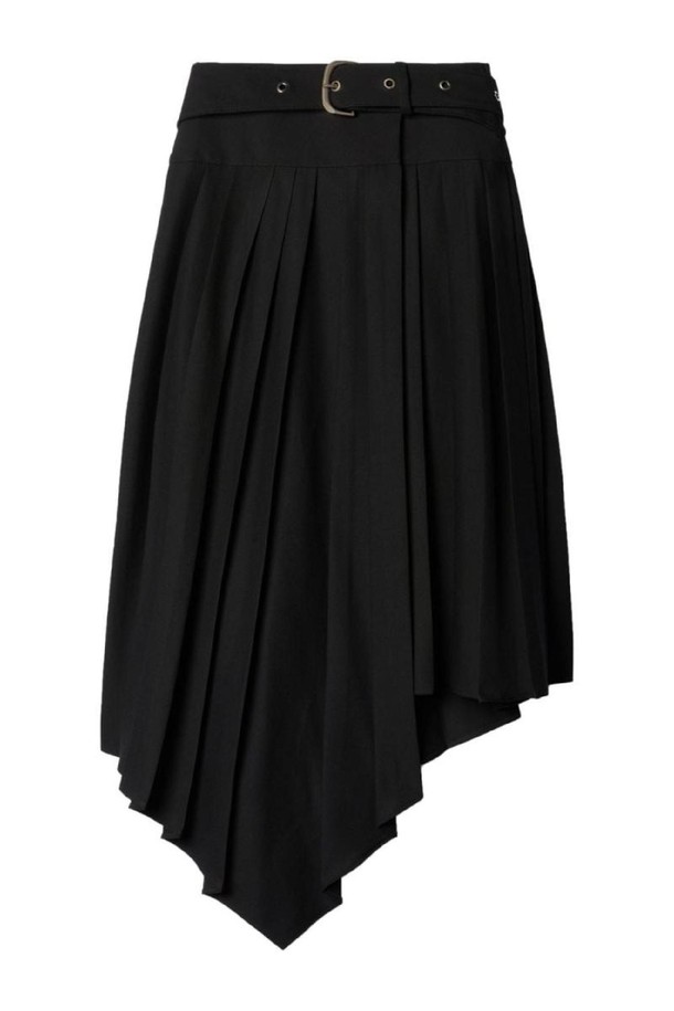 OFF-WHITE - 미디스커트 - 오프화이트 여성 스커트 BELTED PLEATED SKIRT NB30