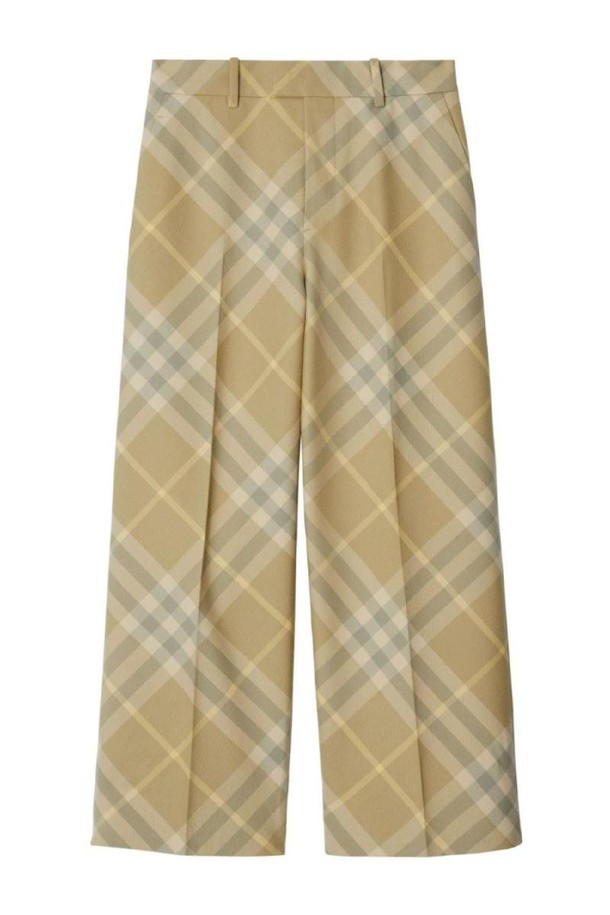 BURBERRY - 롱/미디팬츠 - 버버리 여성 바지 CHECKED WOOL TROUSERS NB30