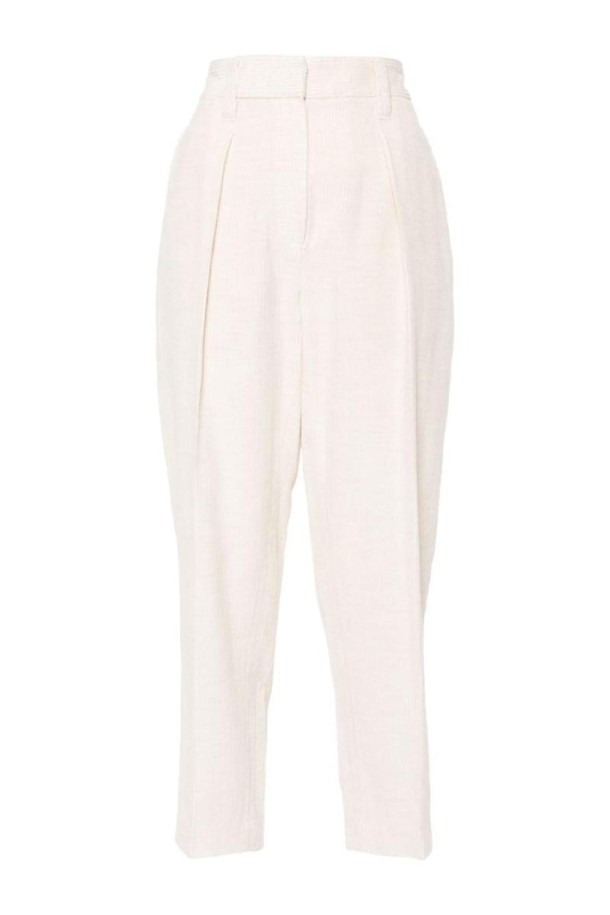 BRUNELLO CUCINELLI - 롱/미디팬츠 - 브루넬로 쿠치넬리 여성 바지 COTTON BLEND TROUSERS NB30