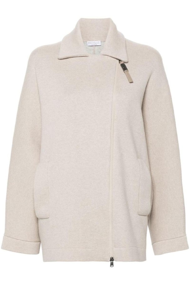 BRUNELLO CUCINELLI - 가디건 - 브루넬로 쿠치넬리 여성 가디건 CASHMERE ZIPPED CARDGIAN NB30