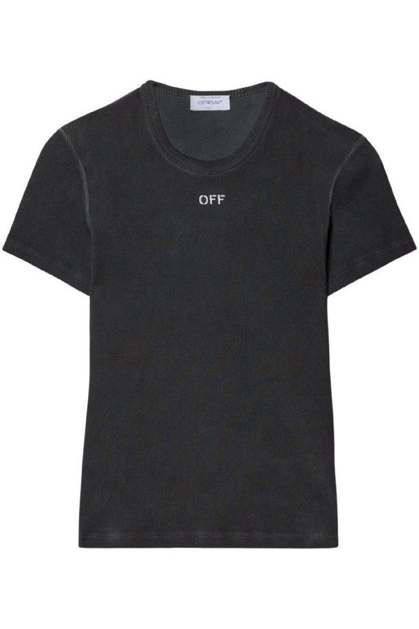 OFF-WHITE - 반소매 티셔츠 - 오프화이트 여성 티셔츠 LOGO COTTON T SHIRT NB30