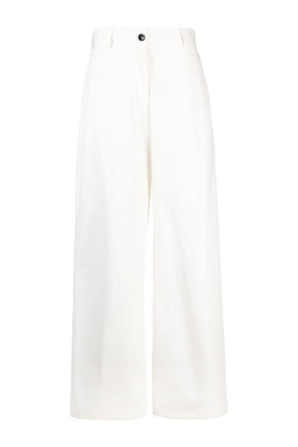 JIL SANDER - 롱/미디팬츠 - 질샌더 여성 바지 WIDE LEG COTTON TROUSERS NB30