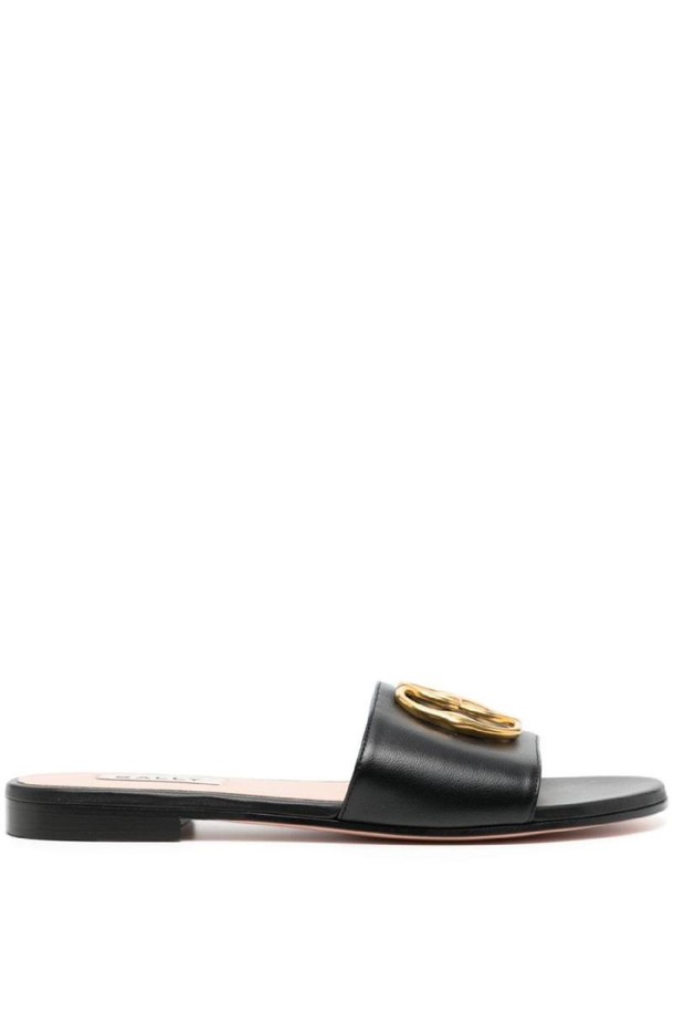 BALLY - 샌들 - 발리 여성 샌들 EMBLEM LEATHER FLAT SANDALS NB30