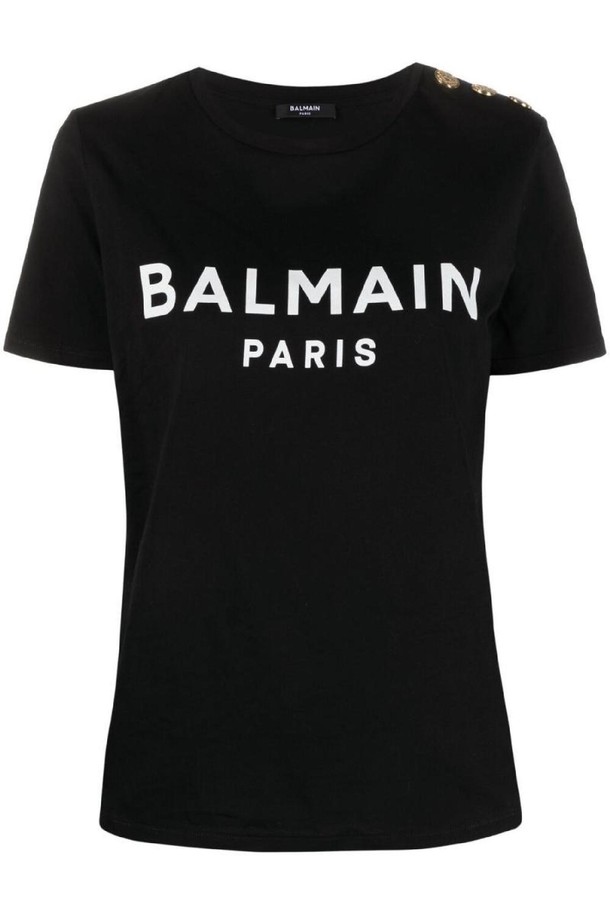 BALMAIN - 반소매 티셔츠 - 발망 여성 티셔츠 LOGO ORGANIC COTTON T SHIRT NB30