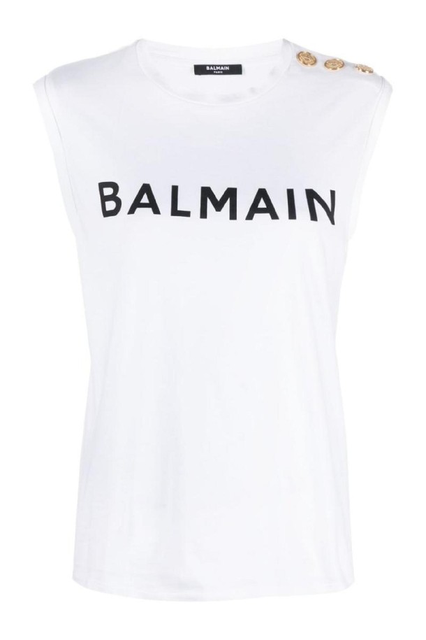 BALMAIN - 셔츠 - 발망 여성 셔츠 블라우스 LOGO ORGNANIC COTTON TOP NB30