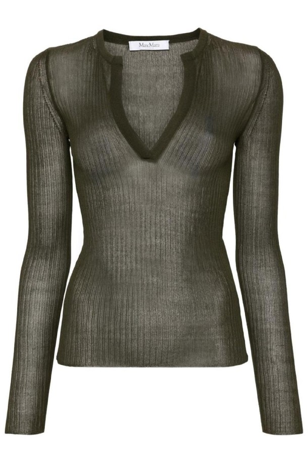 MAX MARA - 스웨터 - 막스마라 여성 스웨터 V NECKED SILK TOP NB30