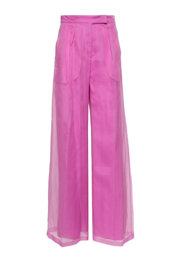 MAX MARA - 롱/미디팬츠 - 막스마라 여성 바지 WIDE LEG SILK TROUSERS NB30