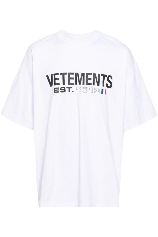 VETEMENTS - 반소매 티셔츠 - 베트멍 여성 티셔츠 LOGO COTTON T SHIRT NB30