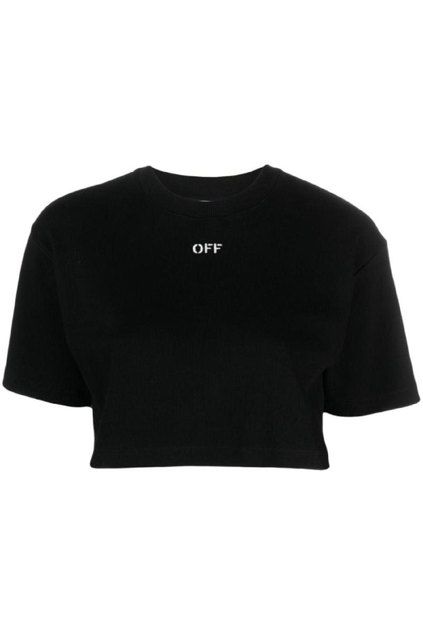 OFF-WHITE - 반소매 티셔츠 - 오프화이트 여성 티셔츠 LOGO COTTON T SHIRT NB30