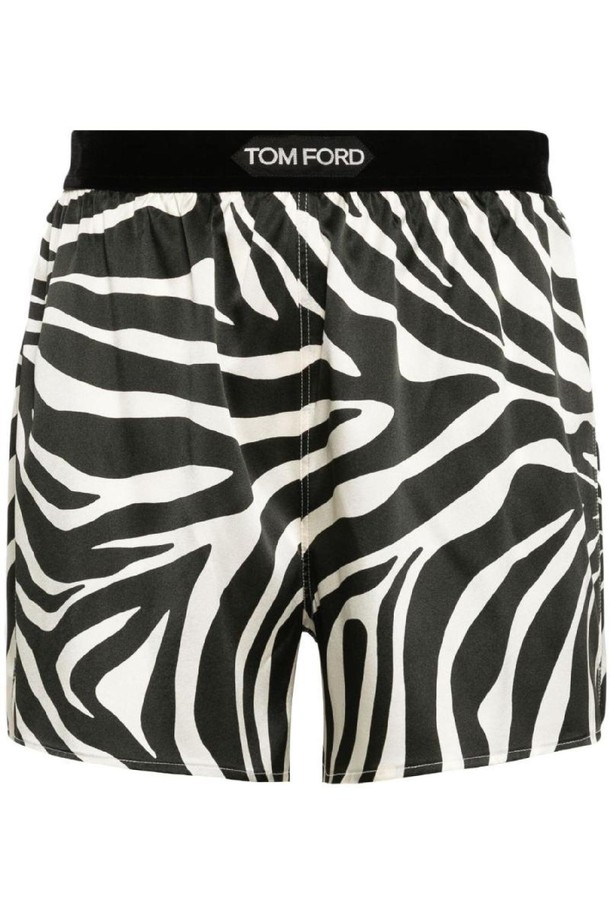 TOM FORD - 쇼트팬츠 - 톰포드 여성 반바지 LOGO SILK ZEBRA PRINTED SHORTS NB30