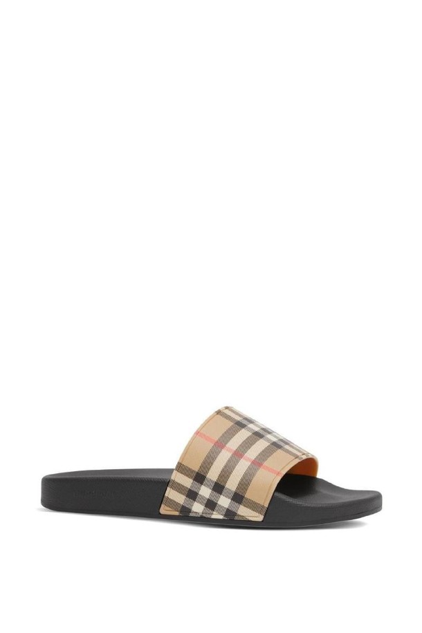 BURBERRY - 샌들 - 버버리 여성 슬리퍼 CHECK MOTIF POOL SLIDES NB30