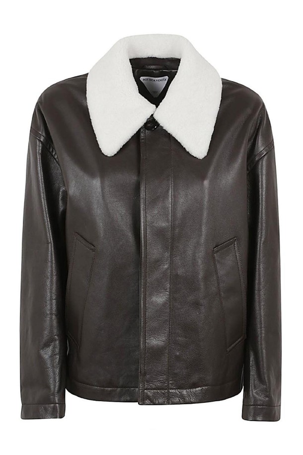 Bottega Veneta - 자켓 - 보테가 베네타 여성 자켓 SHEARLING COLLAR LEATHER JACKET NB30