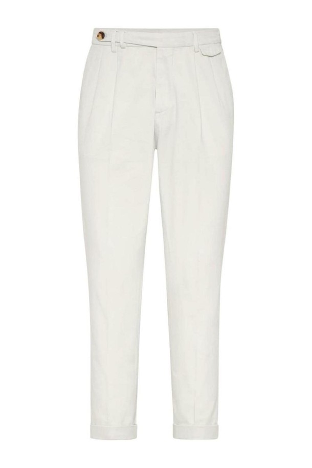 BRUNELLO CUCINELLI - 슬랙스/수트팬츠 - 브루넬로 쿠치넬리 남성 바지 DOUBLE DARTS COTTON TROUSERS NB30