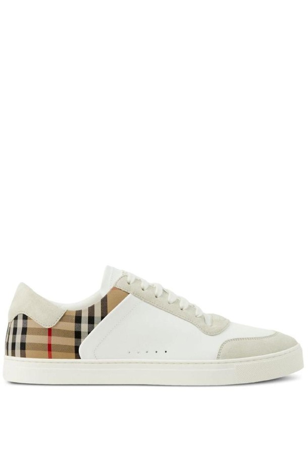 BURBERRY - 스니커즈 - 버버리 남성 스니커즈 CHECK AND LEATHER SNEAKERS NB30