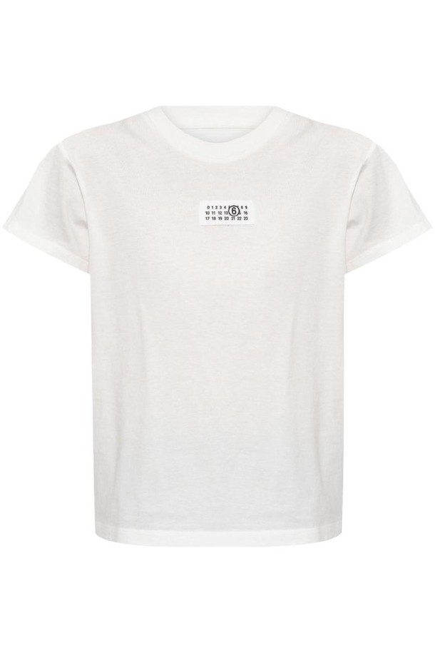 MM6 Maison Margiela - 반소매 티셔츠 - 엠엠식스 메종마르지엘라 여성 티셔츠 LOGO COTTON T SHIRT NB30