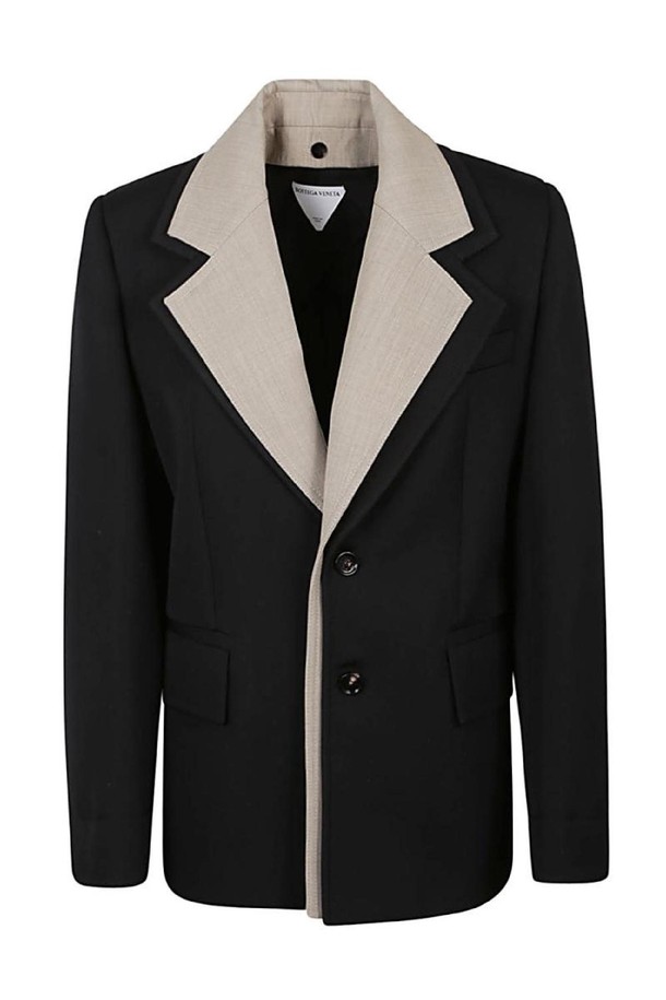 Bottega Veneta - 자켓 - 보테가 베네타 여성 자켓 CONTRASTING COLLAR WOOL JACKET NB30