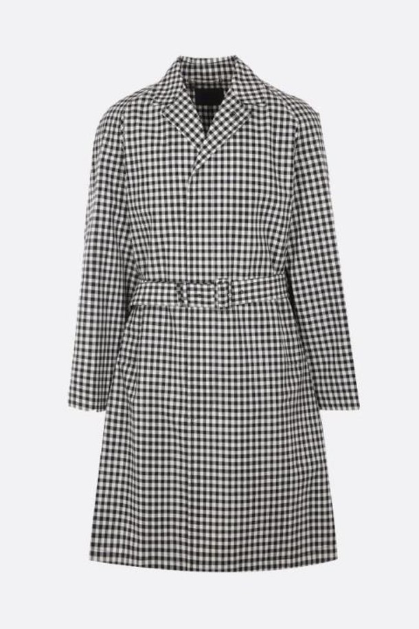 PRADA - 코트 - 프라다 남성 코트 checked vichy oversized single breasted trench coat NB26