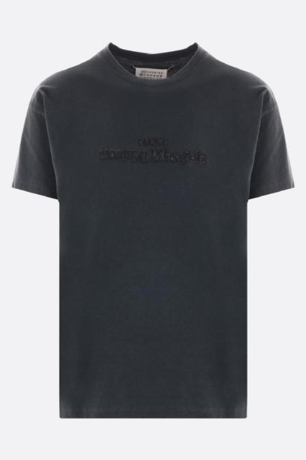 Maison Margiela - 반팔티셔츠 - 메종마르지엘라 남성 티셔츠 logo embroidered cotton t shirt NB26