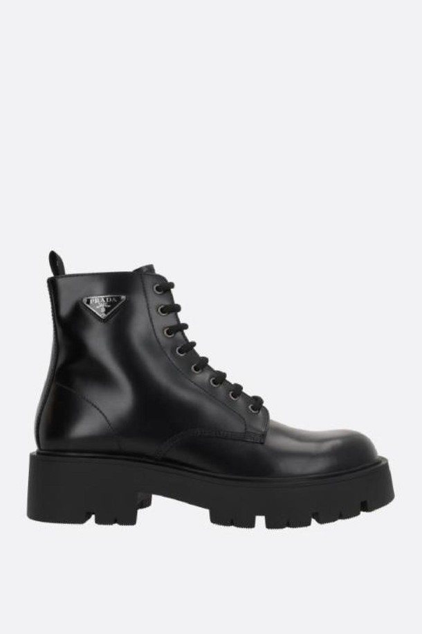 PRADA - 부츠 - 프라다 남성 부츠 Rois brushed leather combat boots NB26